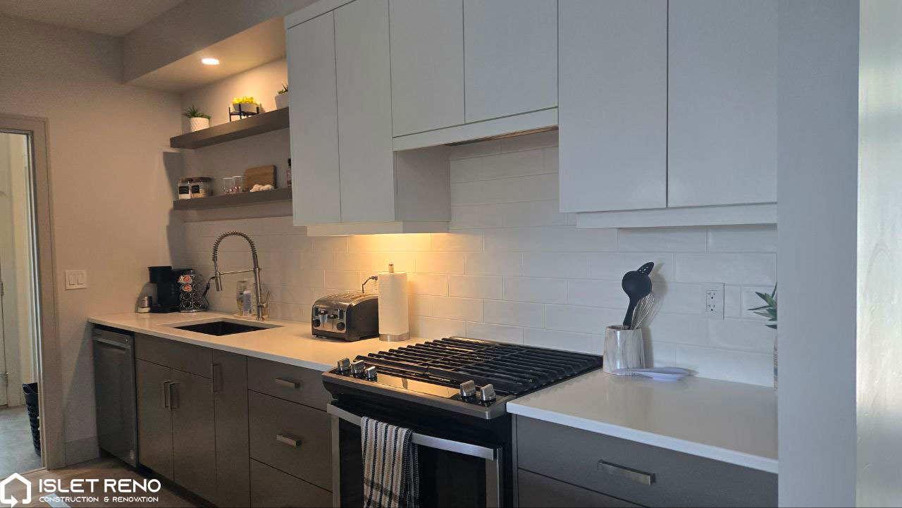 Modern Kitchen Renovation with Sleek White Cabinets