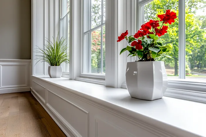 Window Sill with White Trim